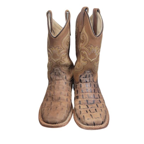 Kid's Alligator Print Square Toe Western Boots Size 1D‎ by Old West bsc1830 - Picture 6 of 12